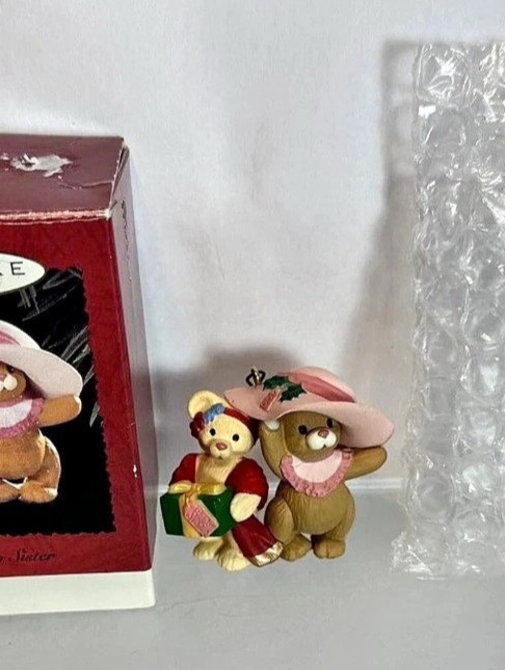 Vintage Hallmark Ornament 1996 Sister to Sister Bears Original Box